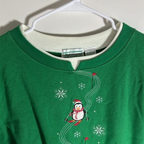 Shenanigans Penguin Christmas Winter Sweater Women’s Size L - Picture 4 of 4